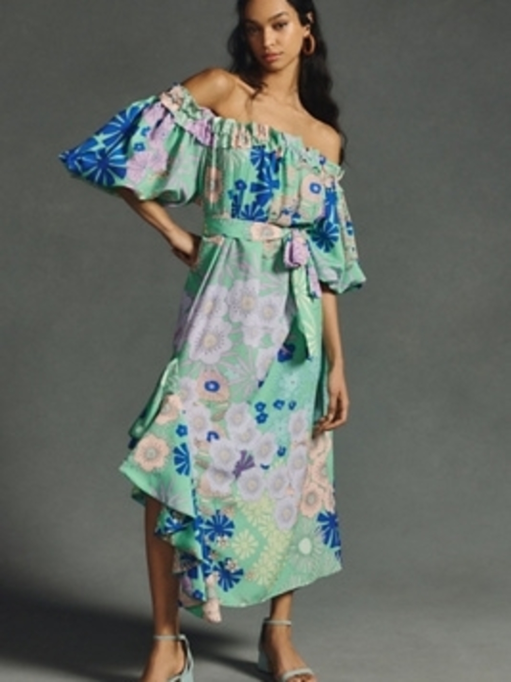 3x Anthropologie Oopscool Off-The-Shoulder Printed Dress